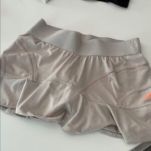 Adidas by Stella McCartney Taupe Athletic Shorts with Pink Trim